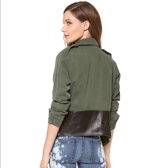 Military jacket with leather trim - Picture 2 of 7